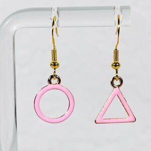 Pink Geometric Earrings